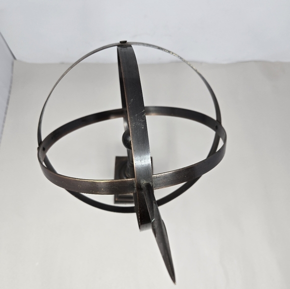 Armillary Metal Sphere Copper Brown Color Celestial Globe Rings Arrow Equator - Picture 5 of 8